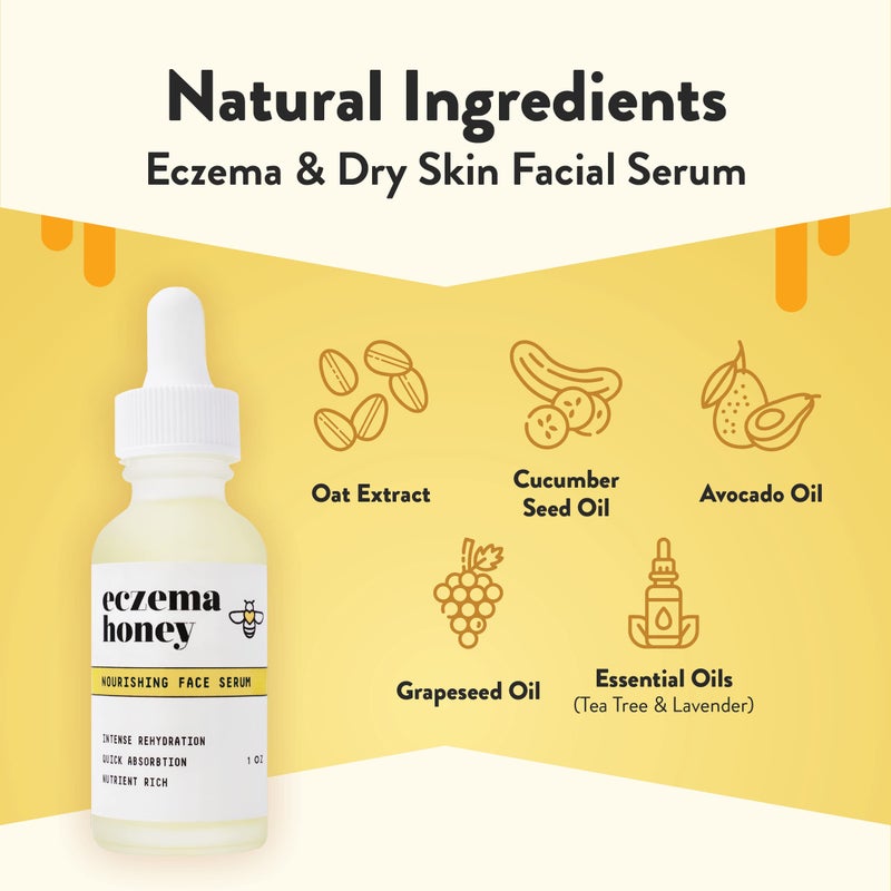 ECZEMA HONEY Nourishing Face Serum - Daily Hydrating Serum - Face Oil for Eczema, Dry & Sensitive Skin (1 Oz) - Image 2