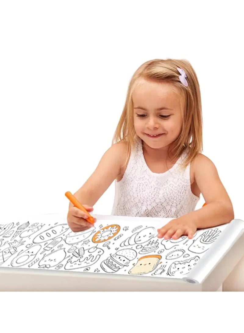 W4YOU Children’s wall sticker painting drawing roll colouring paper picture for kids,paper early educational  300x30cm long roll (Fruit Series). - Image 3