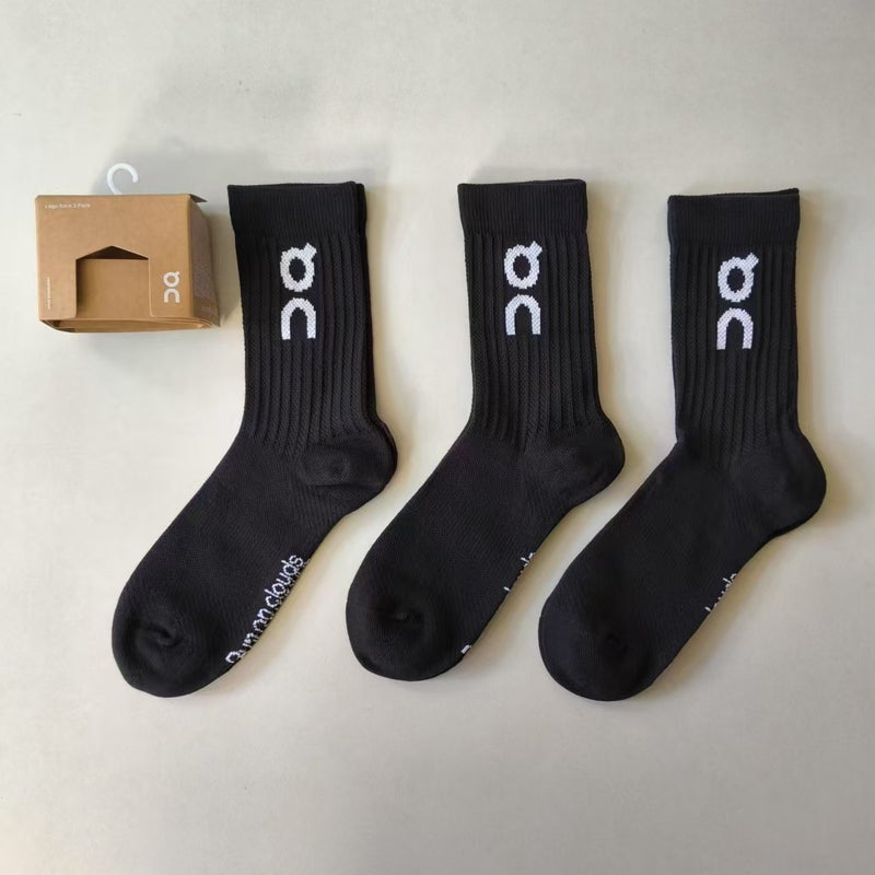 On Socks 3 Pair Pack Ang Run Couple'S Four Seasons Socks Men'S And Women'S Fashionable Stocking Sports Socks - Image 1