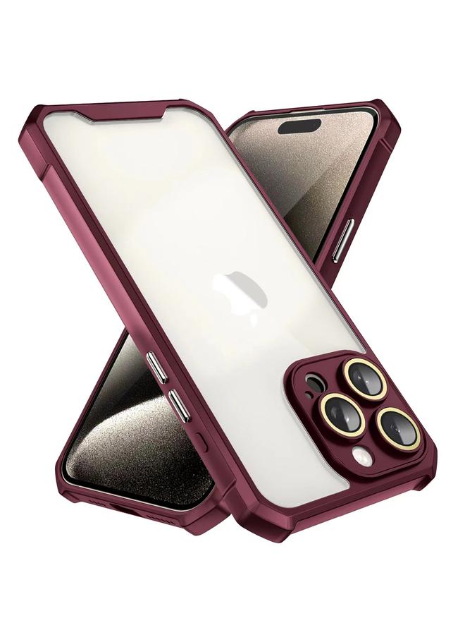 S-TOP Case For iPhone 16 Plus Shockproof Acrylic Phone Case with Lens Glass Film - Image 2