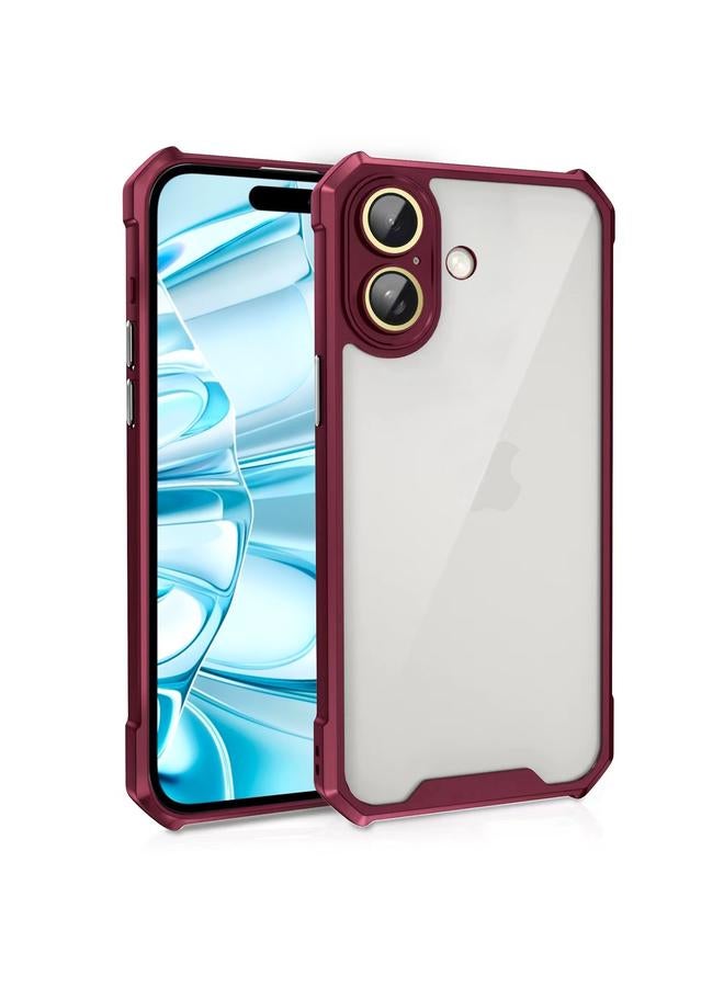S-TOP Case For iPhone 16 Plus Shockproof Acrylic Phone Case with Lens Glass Film - Image 1