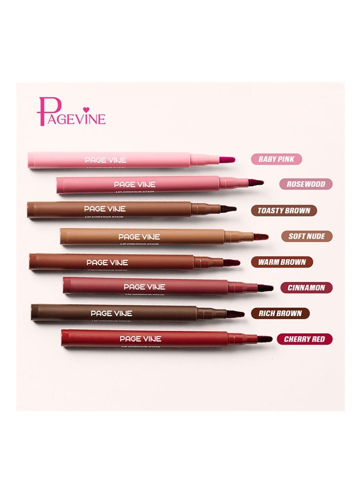 PAGE VINE Lip Contour Stain Lip Tint , Waterproof, Long-Lasting Color Retention, Matte Lip Liner  04#Soft Nude - Image 5