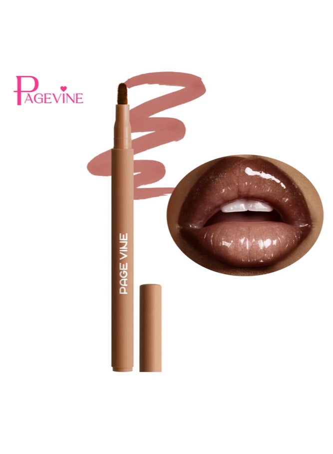 PAGE VINE Lip Contour Stain Lip Tint , Waterproof, Long-Lasting Color Retention, Matte Lip Liner  04#Soft Nude - Image 1