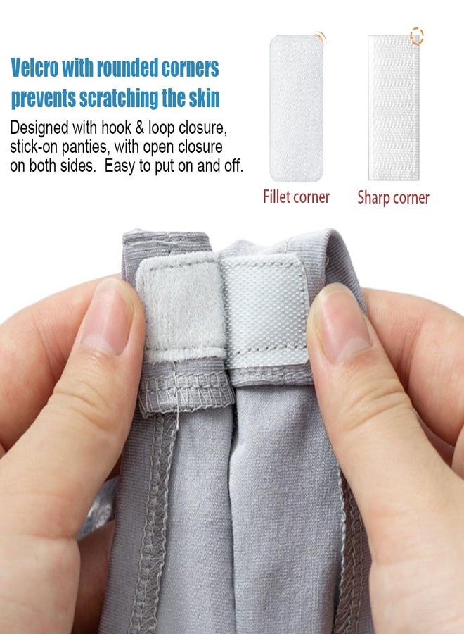 Lmaray 2-Pack Tear Away Post Surgery Boxers Briefs for Men, Full Open Stick-on Briefs, Disabled Adaptive Underwear, W26 Blue - Image 3