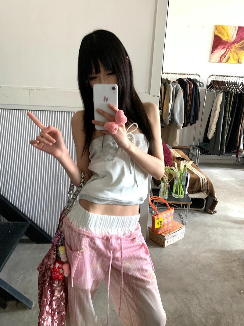 The Correct Version! Star Pattern Strapless Girl Top Knitted Chest Wrap One-Piece High-Level Wear - Image 1