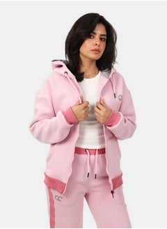 SHECHICK Shechick Two-Tones Pink Zipper Hoodie  - Image 3
