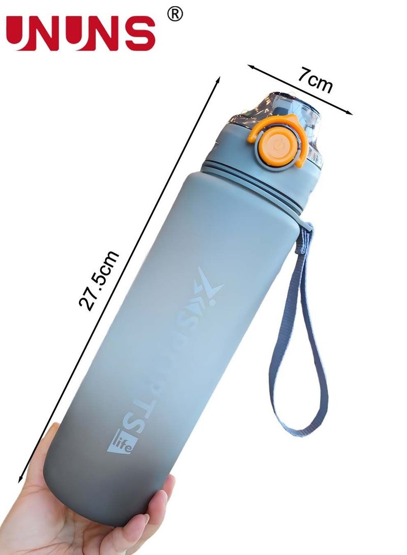 Portable Water Bottle,34oz Sports Water Bottle With Time Marker,BPA Free,Silicone Leak-proof Cover,Motivational Water Bottle 1L
