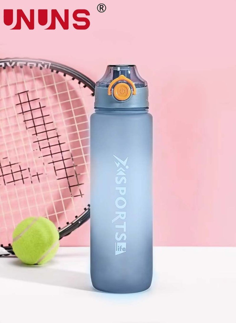 Portable Water Bottle,34oz Sports Water Bottle With Time Marker,BPA Free,Silicone Leak-proof Cover,Motivational Water Bottle 1L