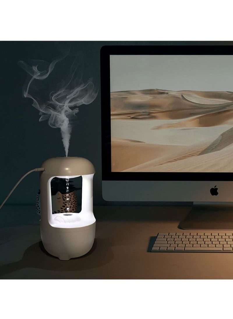 Air Humidifier Anti Gravity Water Droplets Ultrasonic Cool Mist Maker Fogger with LED Display Office Bedroom Desktop