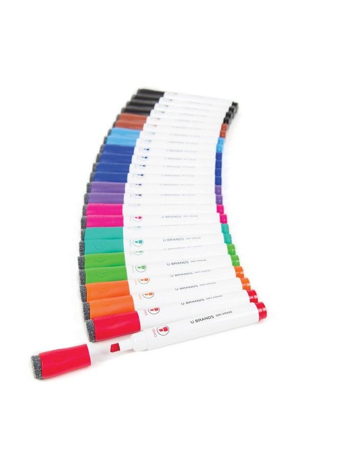 U Brands Dryerase Markers Chisel Tip Assorted Colors 24 Count  - Image 2