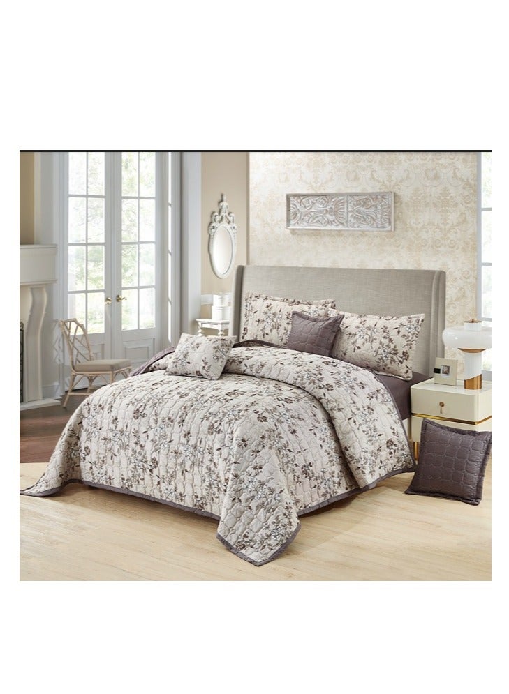 Microfiber Double Bedspread, Fits 200 x 200 cm, 7 Pieces