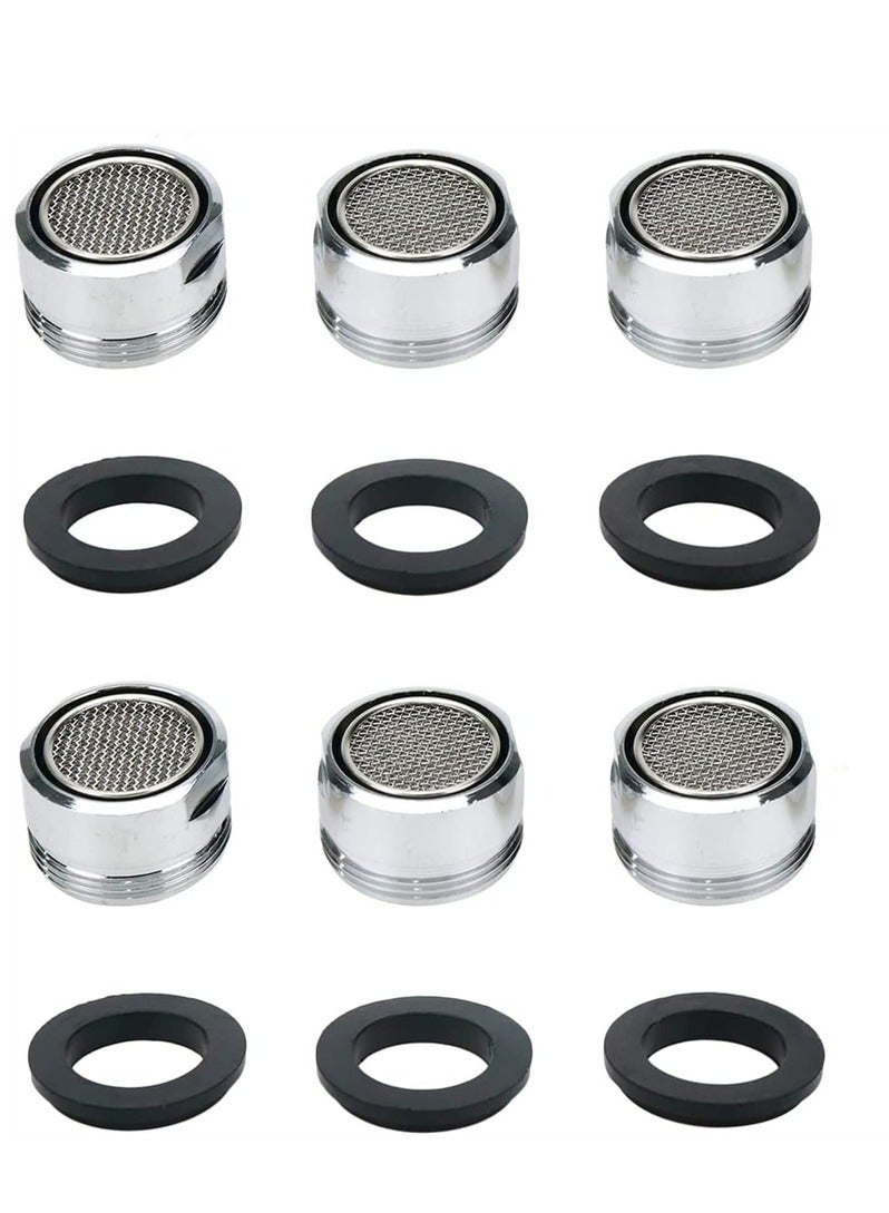6-pack faucet aerator, outer copper stainless steel inner mesh nozzle with washer, suitable for kitchen bathroom - Image 1