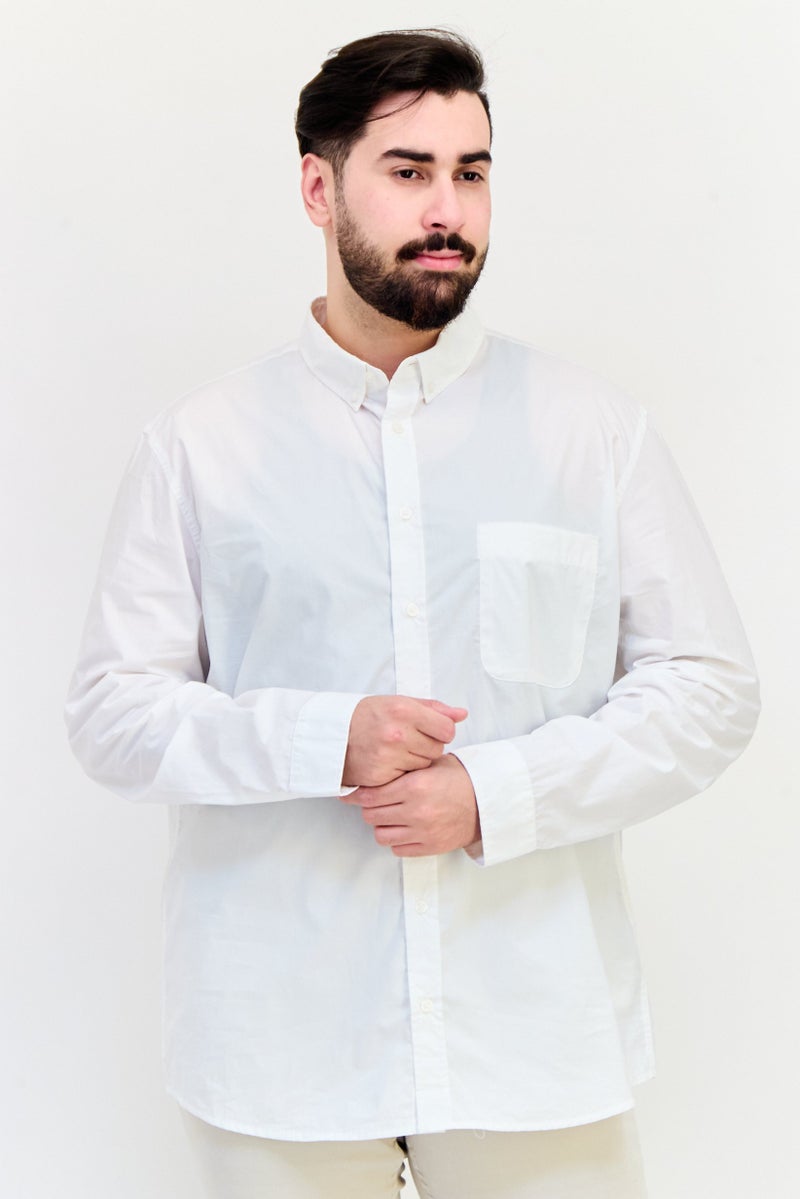 Celio قميص رجالي عادي بأكمام طويلة بلون أبيض - Image 1