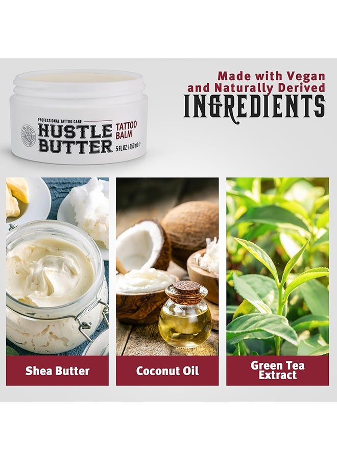 Hustle Butter Deluxe Tattoo Aftercare 5OZ Tattoo Balm, Professional Tattoo Care, Heals + Protects New Tattoos And Rejuvenates Older Tattoos - 100% Vegan Cream No-Petroleum - Image 3