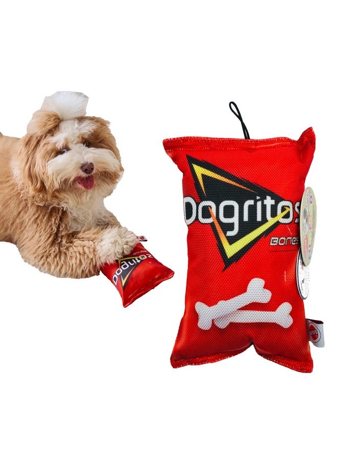 SPOT Fun Foods Dogritos Chips -Plush Squeaker Toy for Small and Medium Dogs, Interactive and Chew-Friendly with a Whimsical Doritos Design, 8-inch - Image 1