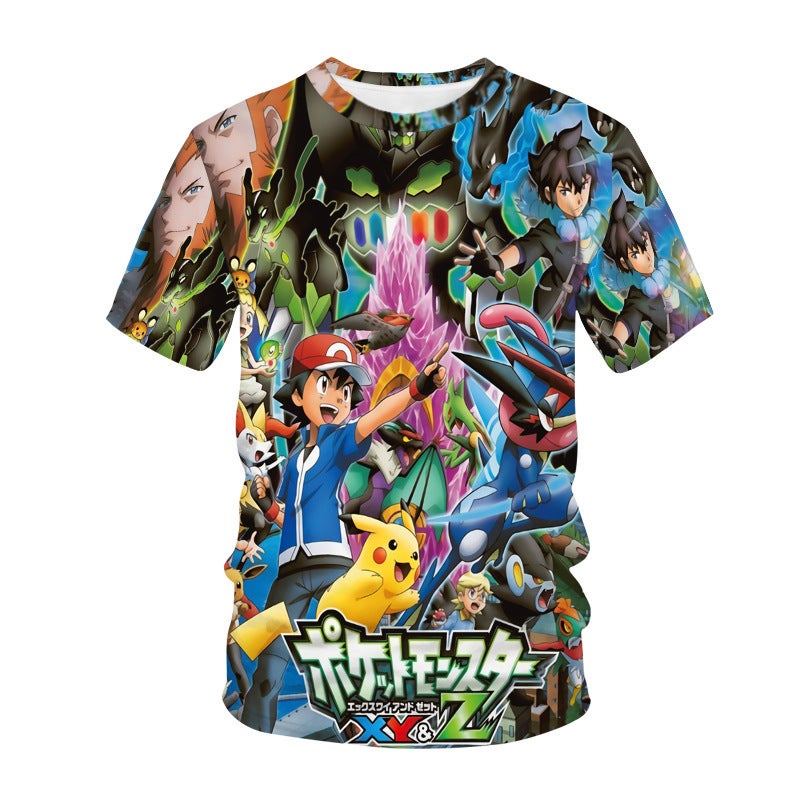 2023 New Children'S Clothing Short-Sleeved T-Shirt Male And Female Students Teenagers 3D Digital Printing Cartoon Pattern - Image 3