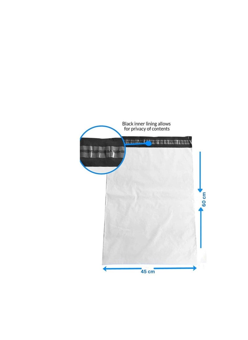 MARKQ White Poly Mailers Bag, 45 x 60 cm Adhesive Self-seal Shipping Bags, 100 Pack Envelopes for Packaging Delivery Posting Parcel Postals Clothes  - Image 3