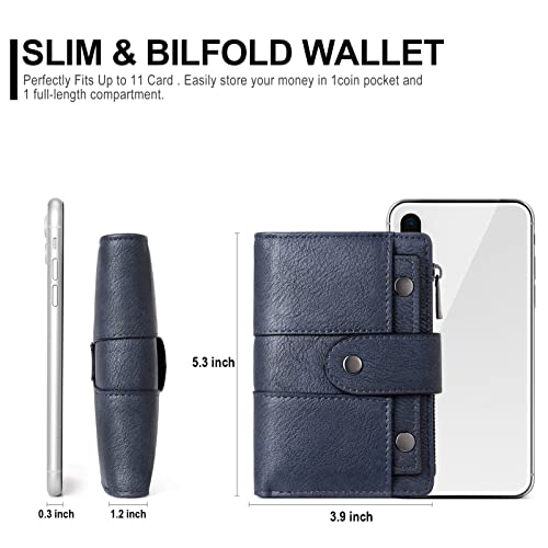 CLUCI محفظة صغيرة للنساء من كلوتشي جلد مزدوج متعددة حاملة بطاقات مصممة للسيدات بسحاب عملة مع نافذة هوية قابلة للإزالة - Image 2