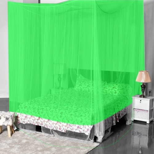 Gesto Mosquito Net | Machhardani - Polycotton Mosquito Net for Bed King Size | Double Bed - Durable Rectangular Mosquito Nets - 256 Mesh Bed Net for Insects & Bugs Protection - Mosquito Net for Home & Travel(8 x 8 Feet, Green) - Image 2