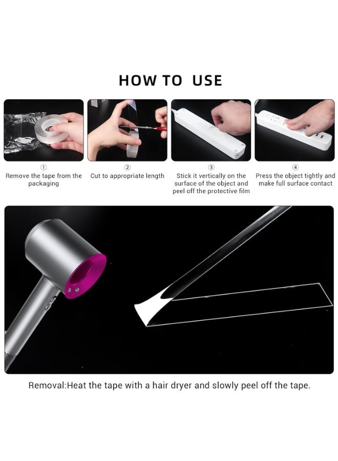 HOMESTAR 3 Rolls Double Sided Tape, Nano Tape, Transparent Adhesive Tape, Traceless Adhesive Tape, Removable, Washable, Reusable, Suitable for Carpets, Photo Walls, 9.85 Feet/Roll - Image 3