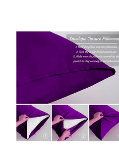 snooze Flat bed sheet set 2Pcs, 180*235 cm, Purple  - Image 3