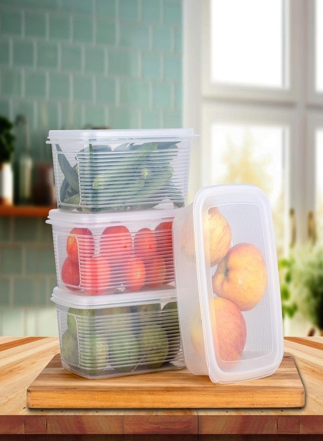 SORATH BPA-Free Plastic Food Storage Containers with Lids Stackable Airtight Boxes for Fridge & Freezer Reusable Organizer Bins for Fruits, Vegetables, Meal Prep & Leftovers (4) - Image 2