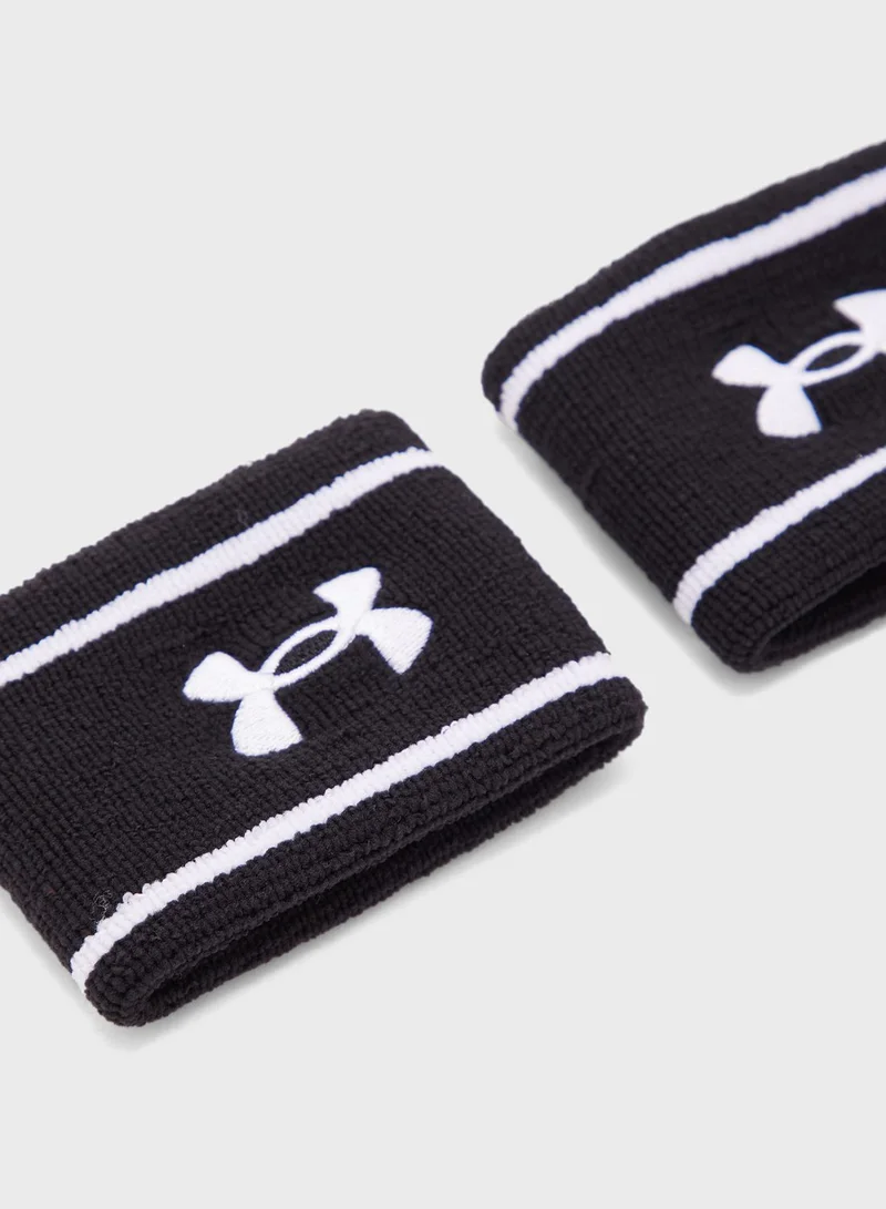 UNDER ARMOUR Unisex Striped Performance Terry Wrist Band