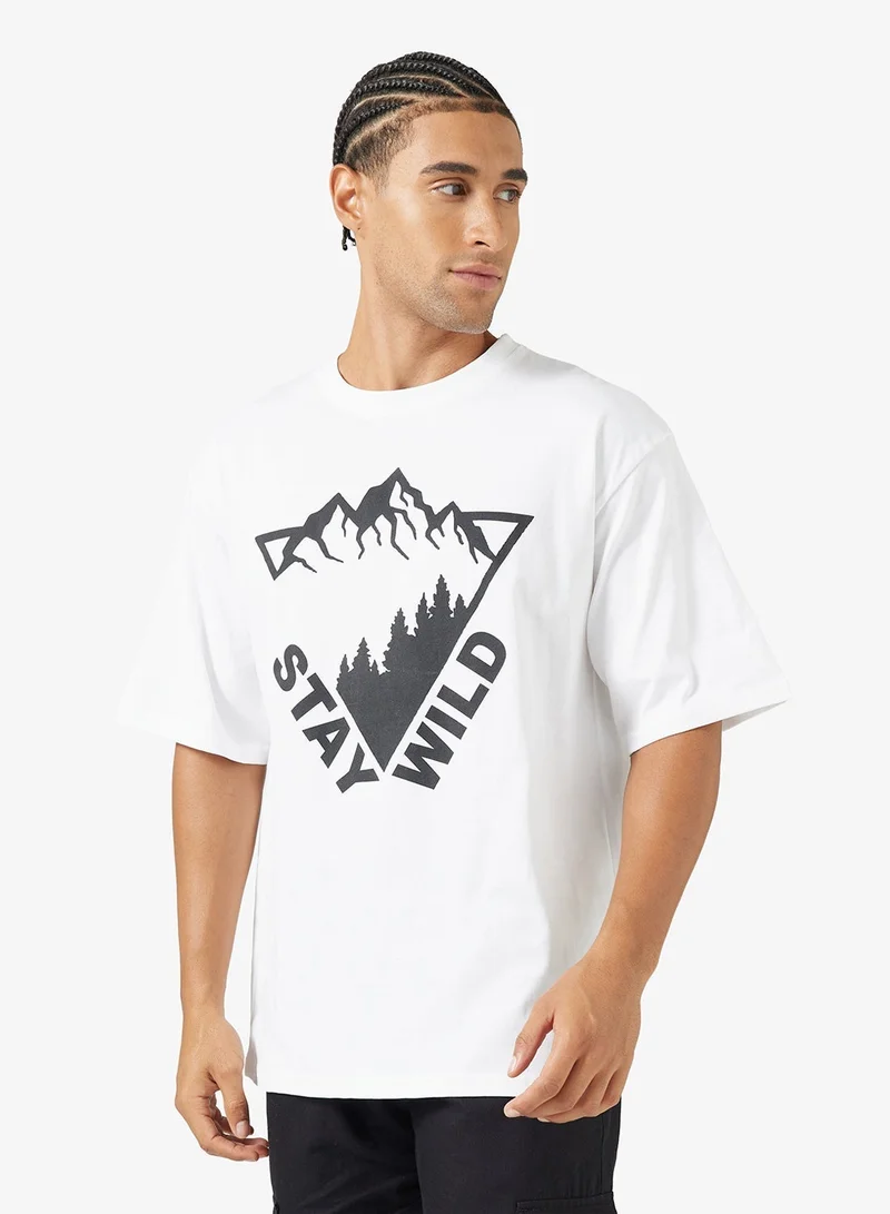Seventy Five Graphic Print Oversized T-Shirt