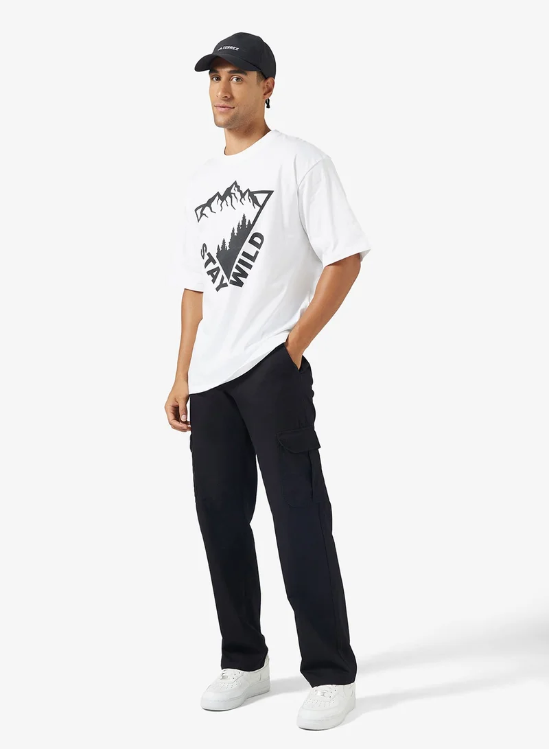 Seventy Five  Graphic Print Oversized T-Shirt for Men | Best Price UAE