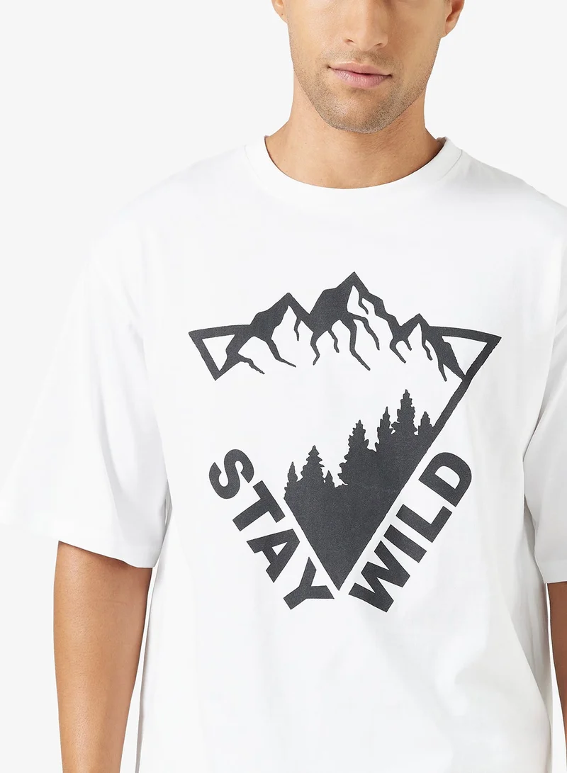 Seventy Five  Graphic Print Oversized T-Shirt for Men | Best Price UAE
