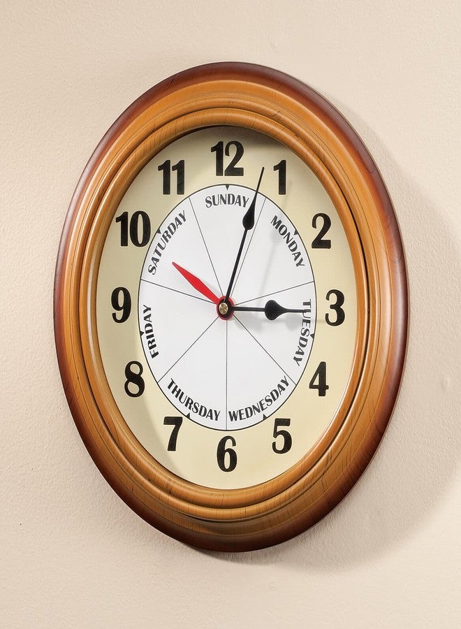 WalterDrake Mwfus Day of The Week Clock with Time of Day Combination - Easy to Read Analog Clock - Retirement Gift - Image 2