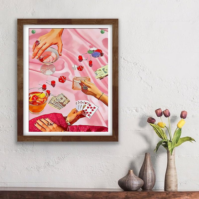 KICHANG Pink Modern Diamond Painting Diamond Painting Kits,5D Diamond Painting Kits for Adults,Diamond Art Diamond Dots Round Full Drill Diamonds Diamond Art Kits Crafts for Wall Decor&Gift-12x16in - Image 5