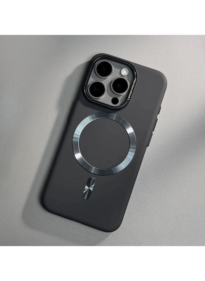 iphone 16pro MagSafe Matte Case, Anti-Fingerprint Matte Finish, Drop Protection, Scratch Protection, Shock Absorption in black  - Image 1