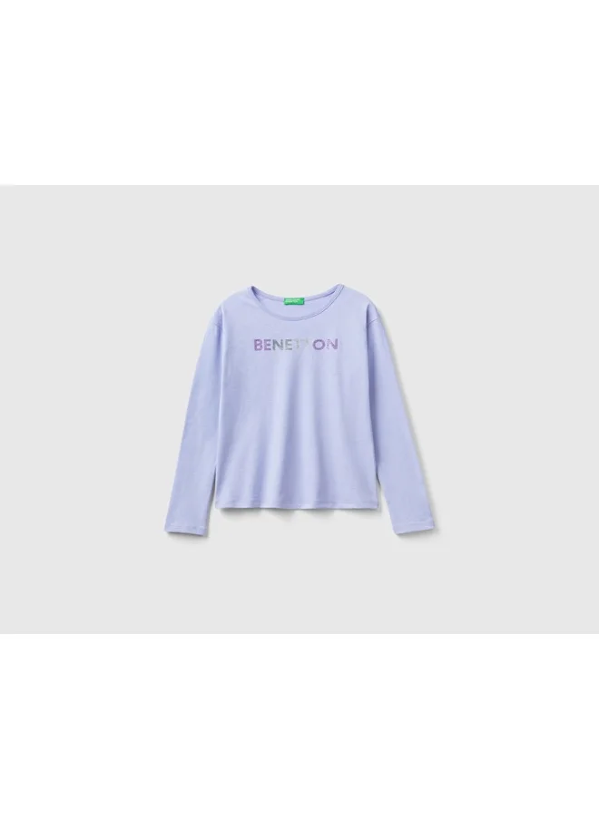 يونايتد كولورز أوف بينتيون T-Shirt In Warm Organic Cotton With Glitter
