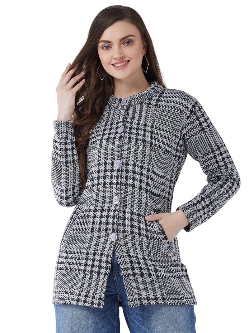 Pivl Women's Long Winter Acrylic Blend Sweater - Warmth and Style_White_L||Winterwear|| - Image 1