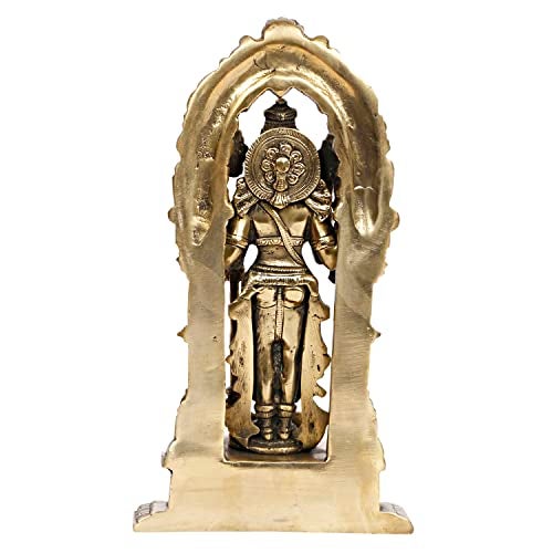 ARTVARKO Lord Vishnu/Narayan Standing on Garuda Pedestal Brass Idol Height 9 Inches (Color Gold) 1 Pcs Standard. - Image 4