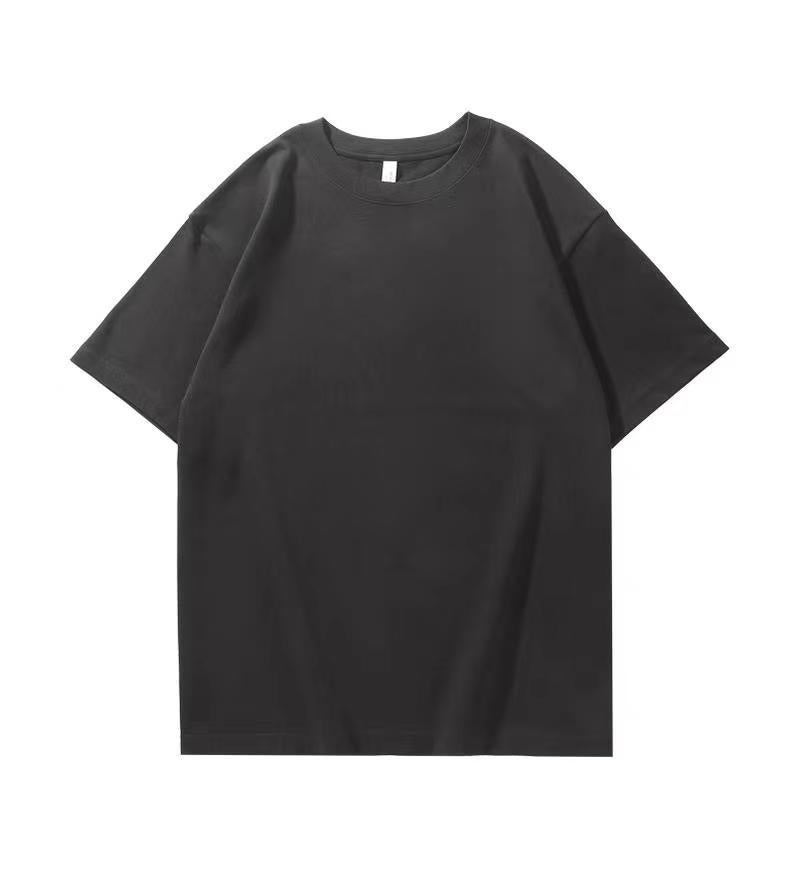 Short-sleeved T-shirt Women's Summer Ins Fashion Brand 2025 Pure Cotton Chic Hong Kong Style Loose Solid Color Base Shirt for Men - Image 1