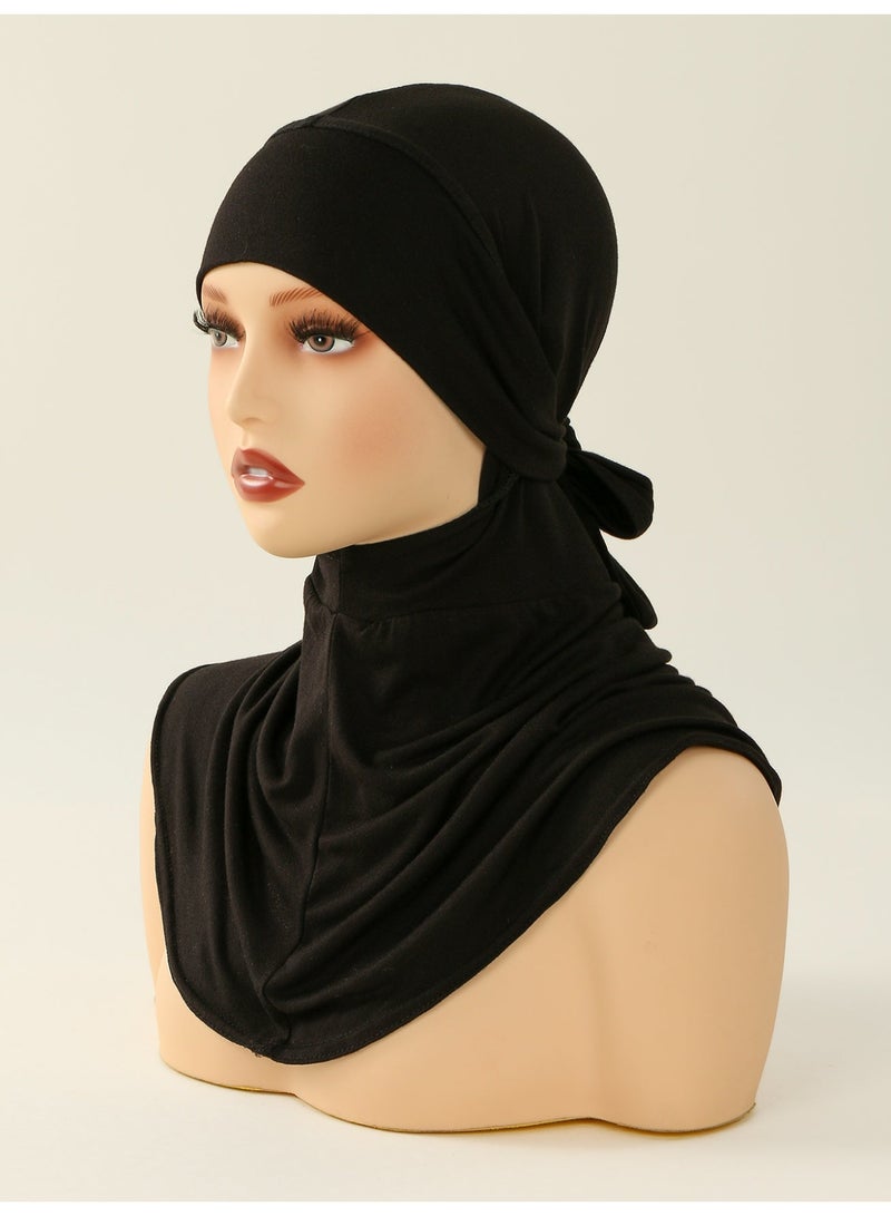 Women Inner Hijab Solid Color Balaclava Headscarf With Adjustable Back Tie For Abaya Elastic Breathable Versatile Headband Turban Full Neck Hijabs - Image 5