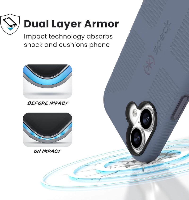 Speck CANDYSHELL Grip +MS Case for iPhone 17 - Mystery Blue/Faded Denim | Slim Protective Grip | Drop Protection | MagSafe Compatible - Image 3