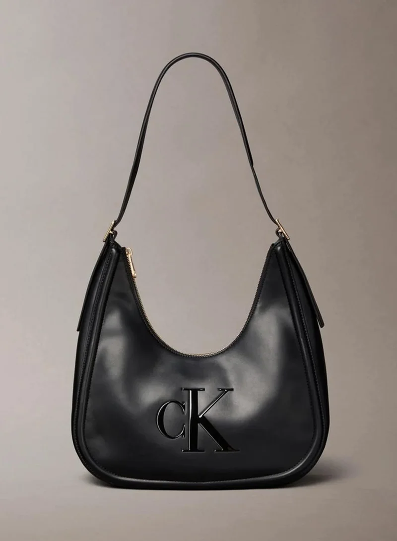 Soft Touch Crescent Logo Hobo Bag