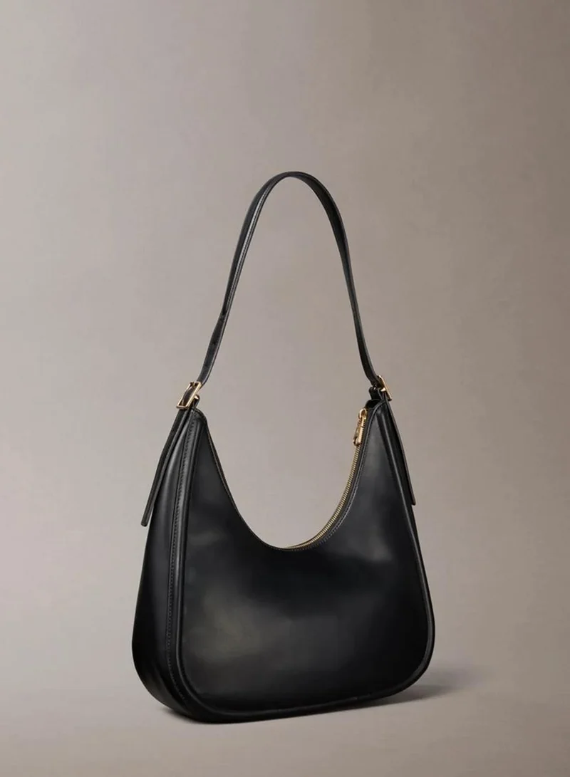 Calvin Klein Black Soft Touch Crescent Logo Hobo Bag for Women | Best Price UAE