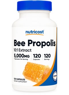 Nutricost Bee Propolis 10:1 Extract 5,000mg Equivalent, 120 Capsules - Gluten Free, Non-GMO, Vegetarian Dietary Supplement, from 500mg of 10:1 Extract
