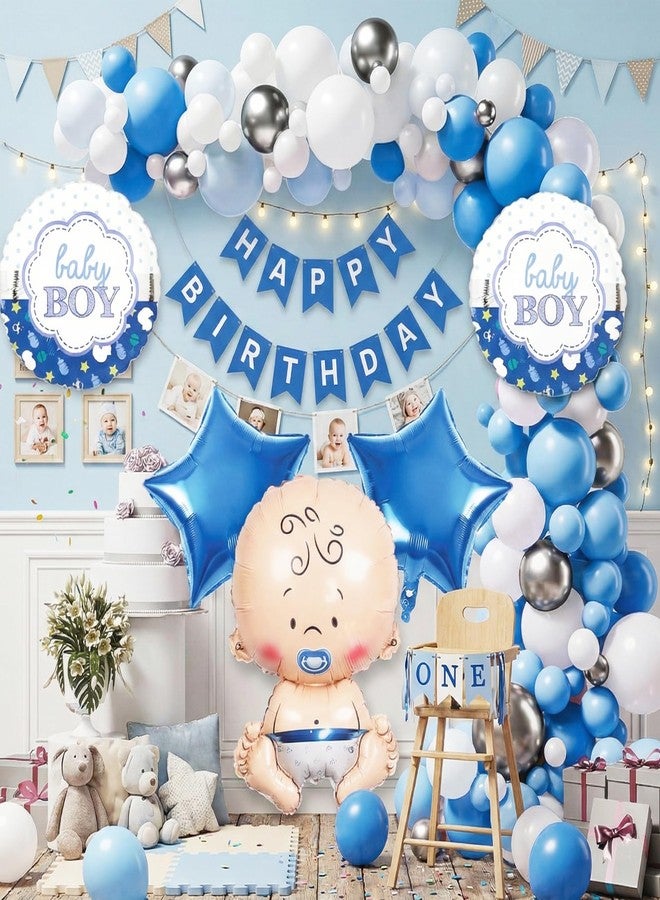 Decofy Birthday Boy Theme Decoration Kit 37 Pcs with Balloons Banner & Party Decor | Complete Birthday Decoration Set for Boys Celebration Party Supplies for Home Decorations - Image 1
