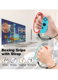 KASTWAVE 14 in 1 Switch Sport Games Accessories Bundle for Nintendo Switch Games, Including Tennis Rackets Swords Golf Clubs Grips Boxing Grips Leg and Wrist Straps  - Image 3