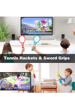 KASTWAVE 14 in 1 Switch Sport Games Accessories Bundle for Nintendo Switch Games, Including Tennis Rackets Swords Golf Clubs Grips Boxing Grips Leg and Wrist Straps  - Image 4