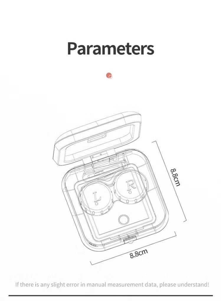 حافظة عدسات لاصقة محمولة 3 في 1 مع وظيفة التنظيف، منظف عدسات لاصقة كهربائي للتنظيف بالاهتزاز مع وظيفة شحن USB، مرآة مكياج بإضاءة LED للعناية اليومية لتنظيف العدسات اللاصقة بسرعة.
