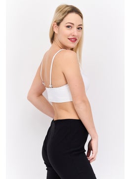 PUBLIC DESIRE Women U Neck Sleeveless Ribbed Crop Top, White  - Image 4