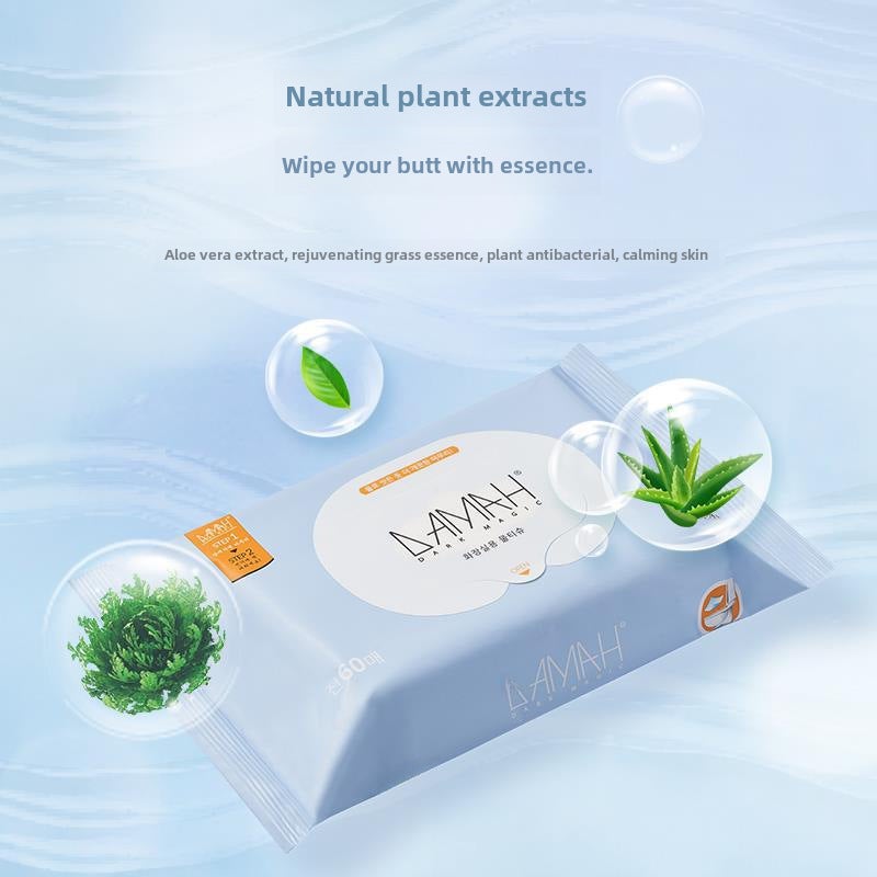 Damah Black Magic Wet Toilet Paper Women's Hygiene Care Baby Cleaning Private Parts Portable Disposable Wet Wipes 60 Pumps(15 pieces/pack) - Image 3