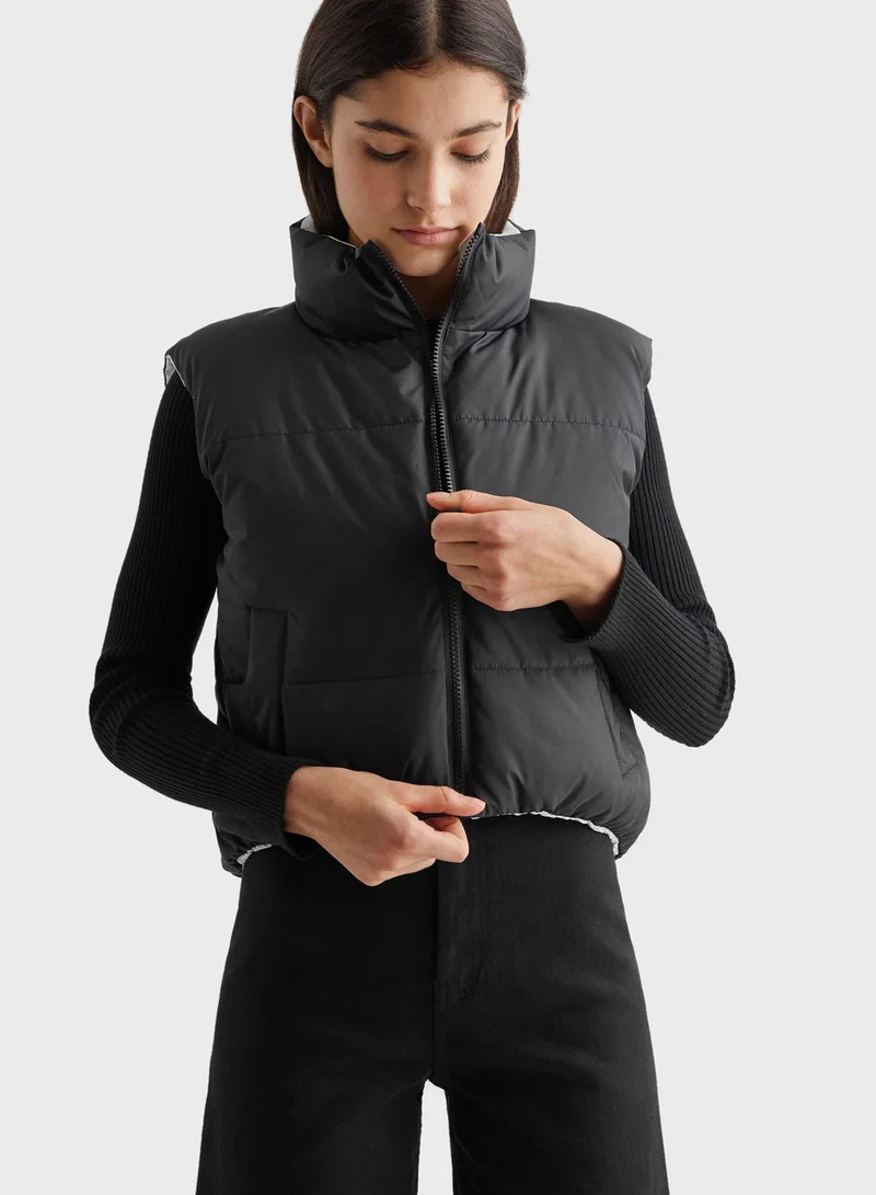 MANGO Kids Reversible Quilted Gilet