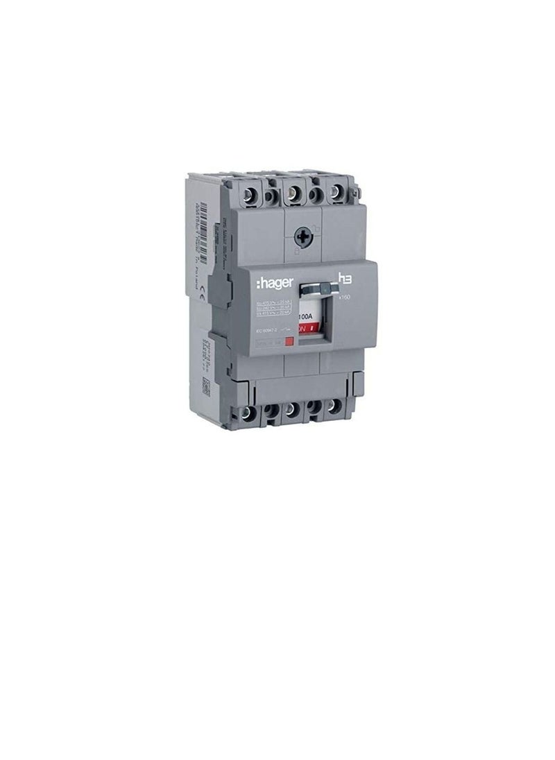 Hager - Moulded Case Circuit Breaker 100A TP MCCB 25KA HHA100Z x160-H3 - Image 1